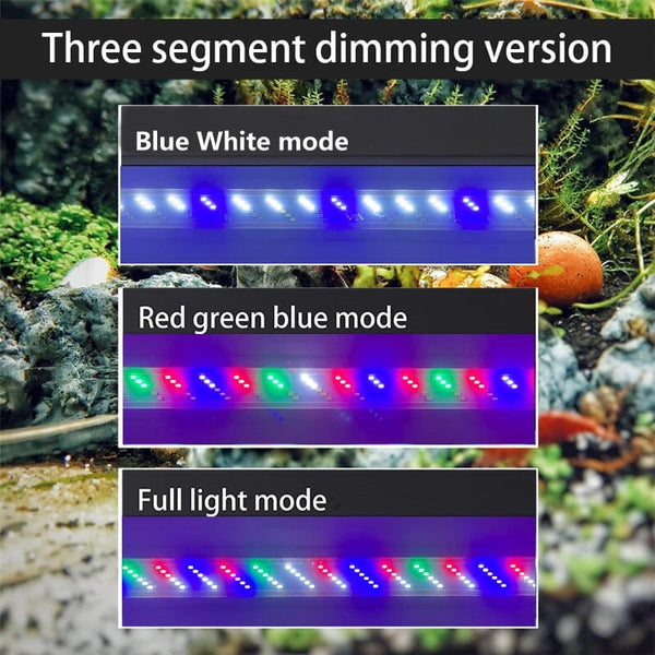Planet Gates WRGB New 6 Row Super Slim LEDs Aquarium Lighting Aquatic Plant Light 18-48CM Extensible Dimmable Clip on Lamp For Fish Tank EU