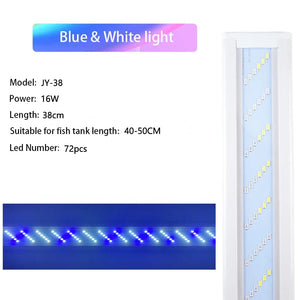 Planet Gates WRGB New 6 Row Super Slim LEDs Aquarium Lighting Aquatic Plant Light 18-48CM Extensible Dimmable Clip on Lamp For Fish Tank EU