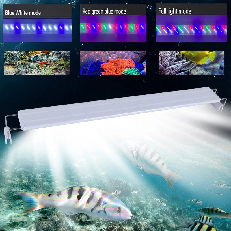 Planet Gates WRGB New 6 Row Super Slim LEDs Aquarium Lighting Aquatic Plant Light 18-48CM Extensible Dimmable Clip on Lamp For Fish Tank EU