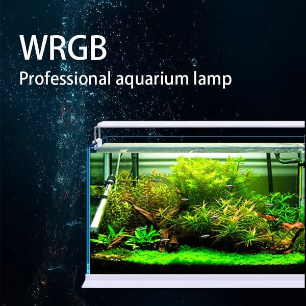 Planet Gates WRGB New 6 Row Super Slim LEDs Aquarium Lighting Aquatic Plant Light 18-48CM Extensible Dimmable Clip on Lamp For Fish Tank EU