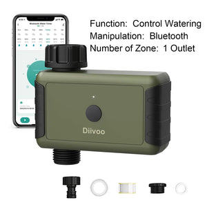 Planet Gates WT-03-GN-US-SMT Diivoo 1/2/3 Zone Garden Watering Timer Wifi Automatic Drip Irrigation Controller Water Valve Garden Automatic Watering System
