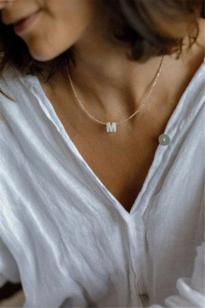 Planet Gates X New Fashion 26 Letter Shell Choker Necklaces For Women Shining Crystal Beads Clavicle Chian Female Neck Pendant Necklace Jewelry