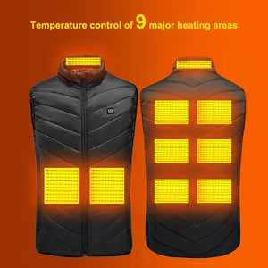 Planet Gates X-TIGER 9/2 Places Heated Jacket Men Women USB Electric Thermal Warm Hunting Coat Winter Outdoor Camping Hiking Heated Vest