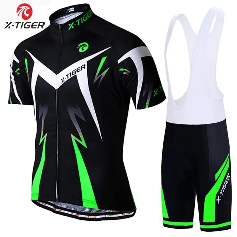 Planet Gates X-TIGER Pro Cycling Jersey Set Men Bicycle Clothing MTB Summer Quick-dry Bike Riding Clothes Anti-UV Suit Accessories