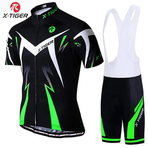 Planet Gates X-TIGER Pro Cycling Jersey Set Men Bicycle Clothing MTB Summer Quick-dry Bike Riding Clothes Anti-UV Suit Accessories