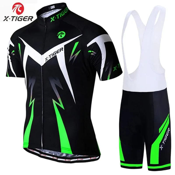 Planet Gates X-TIGER Pro Cycling Jersey Set Men Bicycle Clothing MTB Summer Quick-dry Bike Riding Clothes Anti-UV Suit Accessories