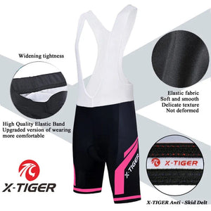 Planet Gates X-Tiger Women's Cycling Jersey Set Summer Anti-UV Cycling Bicycle Clothing Quick-Dry Mountain Female Bike Clothes Cycling Set