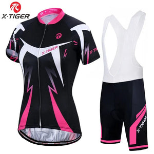 Planet Gates X-Tiger Women's Cycling Jersey Set Summer Anti-UV Cycling Bicycle Clothing Quick-Dry Mountain Female Bike Clothes Cycling Set