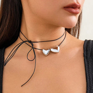 Planet Gates X0173-6 Trend Wedding Party Jewelry Long Black Ribbon Choker Necklace For Women Elegant White Imitation Pearl Beach Vacation Necklaces
