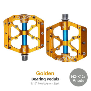 Planet Gates X12s Anode Golden / CHINA 3 Bearings Bicycle Pedals Ultralight Anti-slip CNC BMX MTB Road Bike Pedal Cycling Sealed Bearing Bike Pedals
