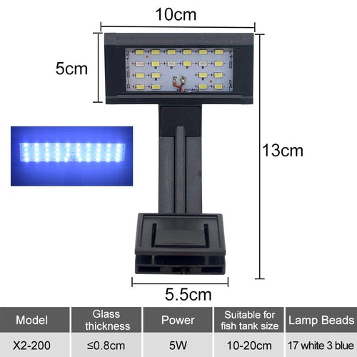 Planet Gates X2-200 / CN Aquarium LED Fish Tank Light Super Slim Plants Grow Clip Lights Lamp Aquatic Aquarium Lamps Lighting 220V 5W/7W/9W/12W/16W