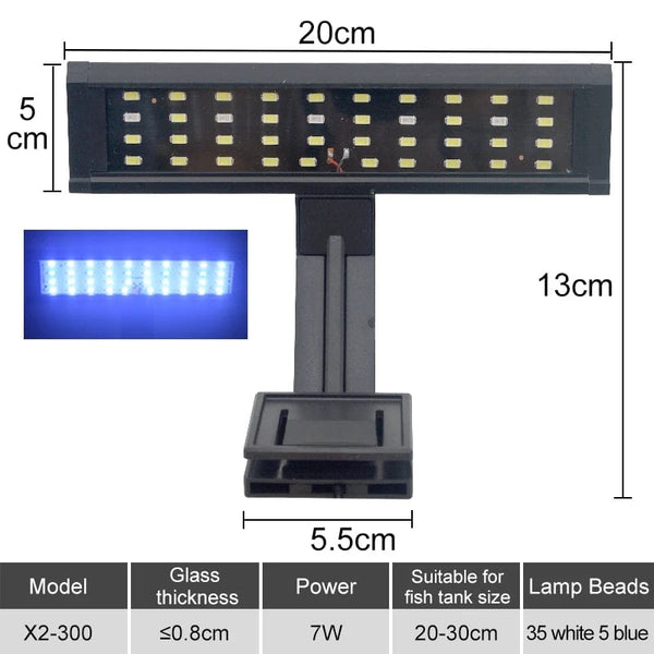 Planet Gates X2-300 / CN Aquarium LED Fish Tank Light Super Slim Plants Grow Clip Lights Lamp Aquatic Aquarium Lamps Lighting 220V 5W/7W/9W/12W