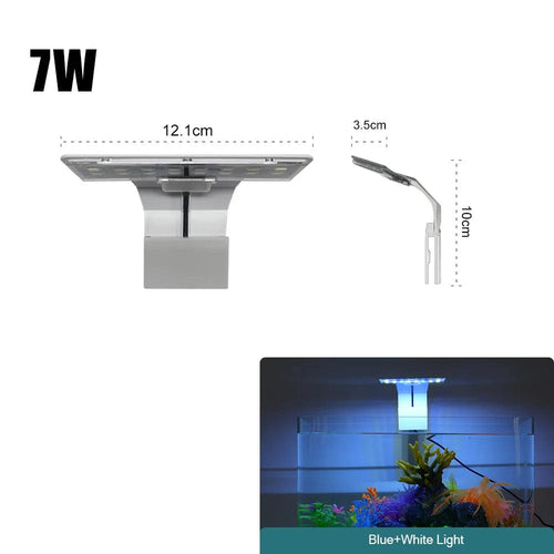 Planet Gates X3W-BW Super Slim LED Aquarium Light Lighting plants Grow Light 5W/10W/15W Aquatic Plant Lighting Waterproof Clip-on Lamp For Fish Tank