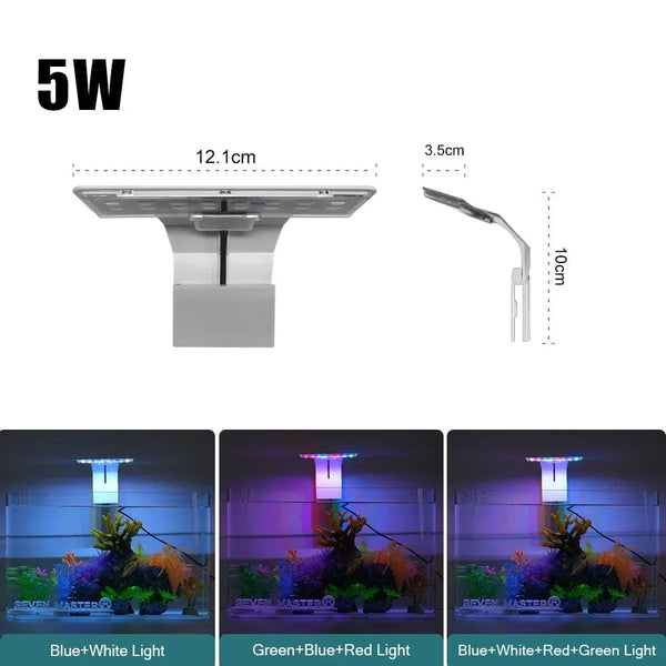 Planet Gates X3W-CF / EU Plug / CHINA Super Slim LED Aquarium Light Lighting plants Grow Light 5W/10W/15W Aquatic Plant Lighting Waterproof Clip-on Lamp For Fish Tank