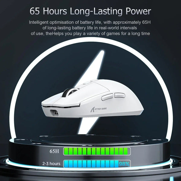 Planet Gates X6 PAW3395 Bluetooth Mouse,2.4 Tri-Mode Connection, RGB Touch Magnetic Charging Base, Macro Gaming Mouse