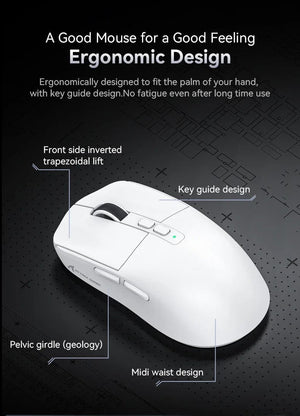 Planet Gates X6 PAW3395 Bluetooth Mouse,2.4 Tri-Mode Connection, RGB Touch Magnetic Charging Base, Macro Gaming Mouse