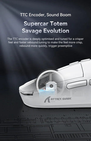 Planet Gates X6 PAW3395 Bluetooth Mouse,2.4 Tri-Mode Connection, RGB Touch Magnetic Charging Base, Macro Gaming Mouse