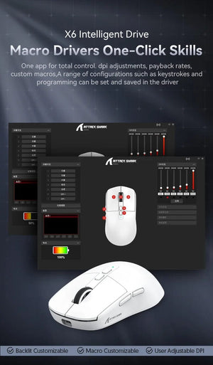 Planet Gates X6 PAW3395 Bluetooth Mouse,2.4 Tri-Mode Connection, RGB Touch Magnetic Charging Base, Macro Gaming Mouse