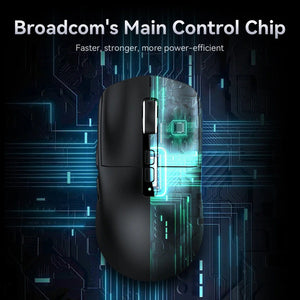 Planet Gates X6 PAW3395 Bluetooth Mouse , Tri-Mode Connection, RGB Touch Magnetic Charging Base, Macro Gaming Mouse