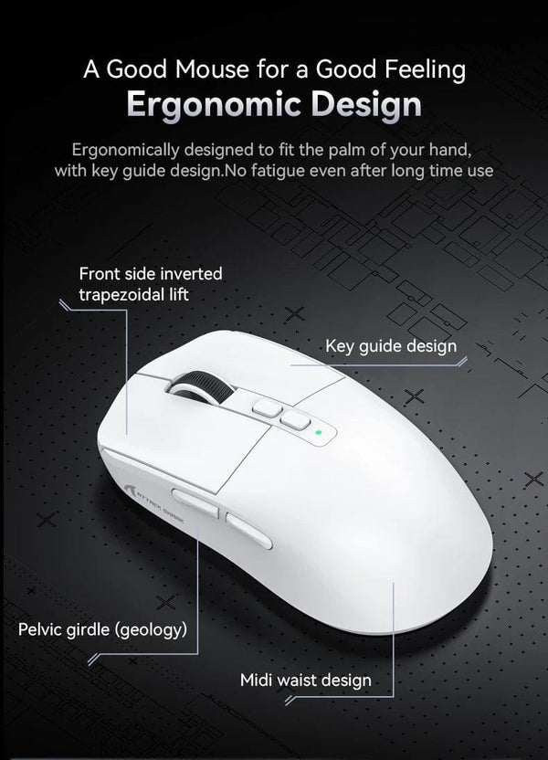 Planet Gates X6 PAW3395 Bluetooth Mouse , Tri-Mode Connection, RGB Touch Magnetic Charging Base, Macro Gaming Mouse