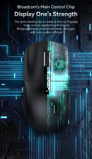 Planet Gates X6 PAW3395 Bluetooth Mouse , Tri-Mode Connection, RGB Touch Magnetic Charging Base, Macro Gaming Mouse
