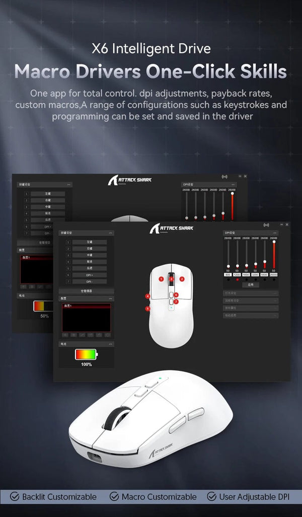Planet Gates X6 PAW3395 Bluetooth Mouse , Tri-Mode Connection, RGB Touch Magnetic Charging Base, Macro Gaming Mouse