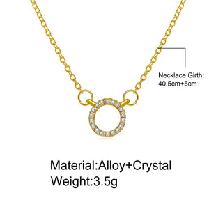 Planet Gates x607 2022 Trend Elegant Jewelry Crystal Circle Pendant Necklace Golden Color Unquie Women Fashion Necklace Wholesale