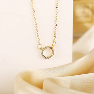 Planet Gates x607 2022 Trend Elegant Jewelry Crystal Circle Pendant Necklace Golden Color Unquie Women Fashion Necklace Wholesale