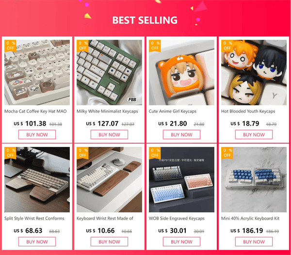 Planet Gates X7-Kit -Aluminum / Red Switch Split Mechanical Keyboard 40-key Layout Programmable VIA Key Change Mechanical Keyboard Mini Independent custom Gaming Keyboard