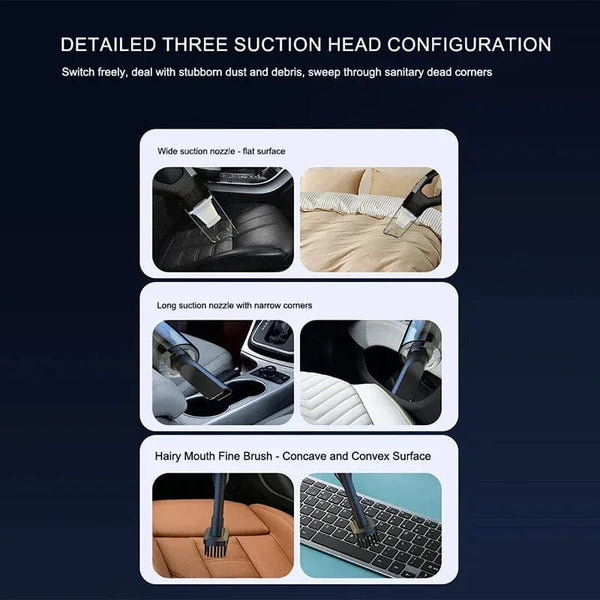 Planet Gates Xiaomi 160W Car Vacuum Cleaner Wireless Handheld Portable Cordless Cleaner USB Charging High Power Suitable for Car Pet Hair