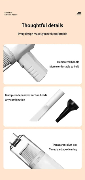 Planet Gates Xiaomi 9800000PA Portable Car Vacuum Cleaner 200W Vacuum Cleaner Mite Removal Car Electrical Home Vacuum Cleaner Wet and Dry