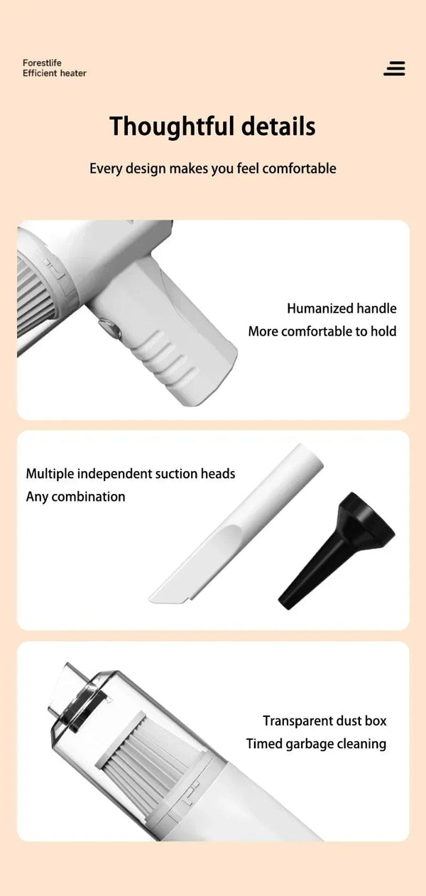 Planet Gates Xiaomi 9800000PA Portable Car Vacuum Cleaner 200W Vacuum Cleaner Mite Removal Car Electrical Home Vacuum Cleaner Wet and Dry