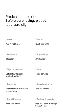 Planet Gates Xiaomi A88Pro Camera Drone Professional 8K Dual Camera 5G GPS Positioning Obstacle Avoidance Optical Flow RC ﻿Brushless 10000M