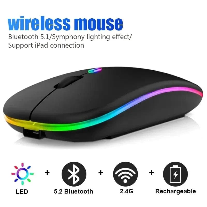 Planet Gates Xiaomi Bluetooth Dual-mode Wireless Mouse Rechargeable Silent Illuminated Wireless Mice For Laptop PC  Ergonomic Gaming Mouse