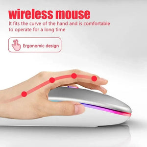 Planet Gates Xiaomi Bluetooth Dual-mode Wireless Mouse Rechargeable Silent Illuminated Wireless Mice For Laptop PC  Ergonomic Gaming Mouse