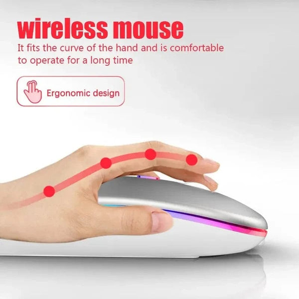 Planet Gates Xiaomi Bluetooth Dual-mode Wireless Mouse Rechargeable Silent Illuminated Wireless Mice For Laptop PC  Ergonomic Gaming Mouse