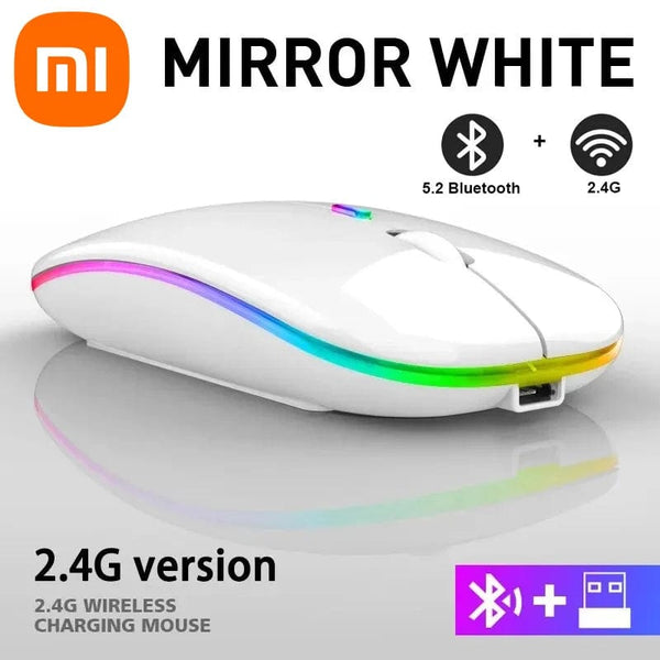 Planet Gates Xiaomi Bluetooth Dual-mode Wireless Mouse Rechargeable Silent Illuminated Wireless Mice For Laptop PC  Ergonomic Gaming Mouse