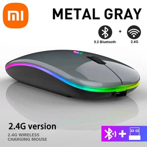 Planet Gates Xiaomi Bluetooth Dual-mode Wireless Mouse Rechargeable Silent Illuminated Wireless Mice For Laptop PC  Ergonomic Gaming Mouse