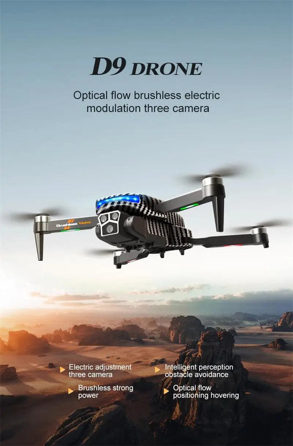 Planet Gates Xiaomi D9 Drone 8K Professional Triple Camera Obstacle Avoidance Optical Flow Remote One-key Return Brushless Motor 15000M