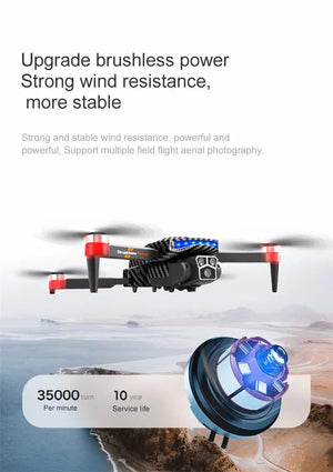 Planet Gates Xiaomi D9 Drone 8K Professional Triple Camera Obstacle Avoidance Optical Flow Remote One-key Return Brushless Motor 15000M