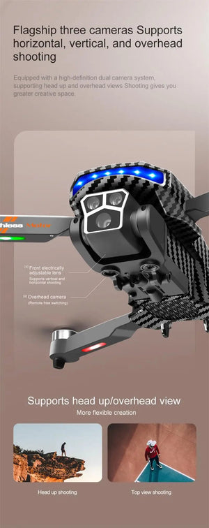 Planet Gates Xiaomi D9 Drone 8K Professional Triple Camera Obstacle Avoidance Optical Flow Remote One-key Return Brushless Motor 15000M