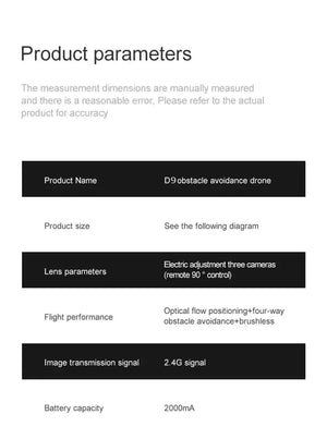 Planet Gates Xiaomi D9 Drone 8K Professional Triple Camera Obstacle Avoidance Optical Flow Remote One-key Return Brushless Motor 15000M