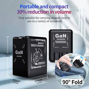 Planet Gates XIAOMI GaN Charger Compatible with 120W Fast Charger Retractable Type-C ligting Cable Portable Adapter For iPhone iPad Samsung
