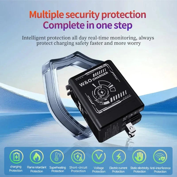 Planet Gates Xiaomi GaN120W Ultra Fast Charger With Retractable Type-C Lightning Cable Fast Charging Adapter For iPhone16 iPad Samsung Huawei