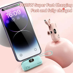 Planet Gates Xiaomi Mijia 30000mAh Mini Portable Power Bank Capsule Mobile Power Supply Emergency External Battery Fast Charger For iPhone 16