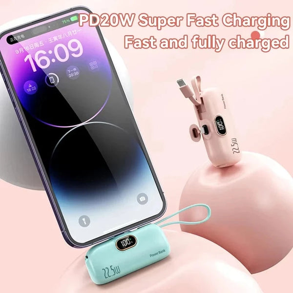 Planet Gates Xiaomi Mijia 30000mAh Mini Portable Power Bank Capsule Mobile Power Supply Emergency External Battery Fast Charger For iPhone 16