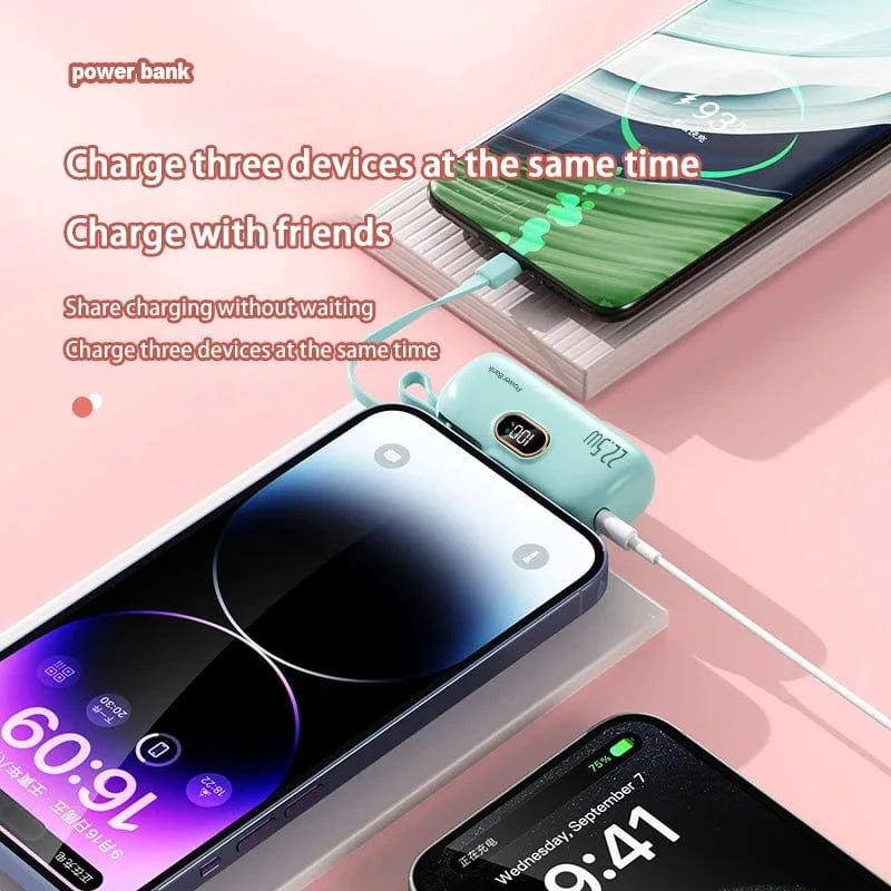 Planet Gates Xiaomi Mijia 30000mAh Mini Portable Power Bank Capsule Mobile Power Supply Emergency External Battery Fast Charger For iPhone 16