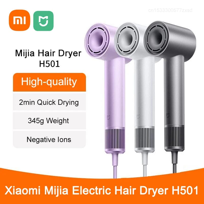 Planet Gates Xiaomi Mijia Electric Hair Dryer H501 High Speed Negative Ions 110,000 Rpm Professional Care Wind Speed 62m/s 1600W Quick Drying