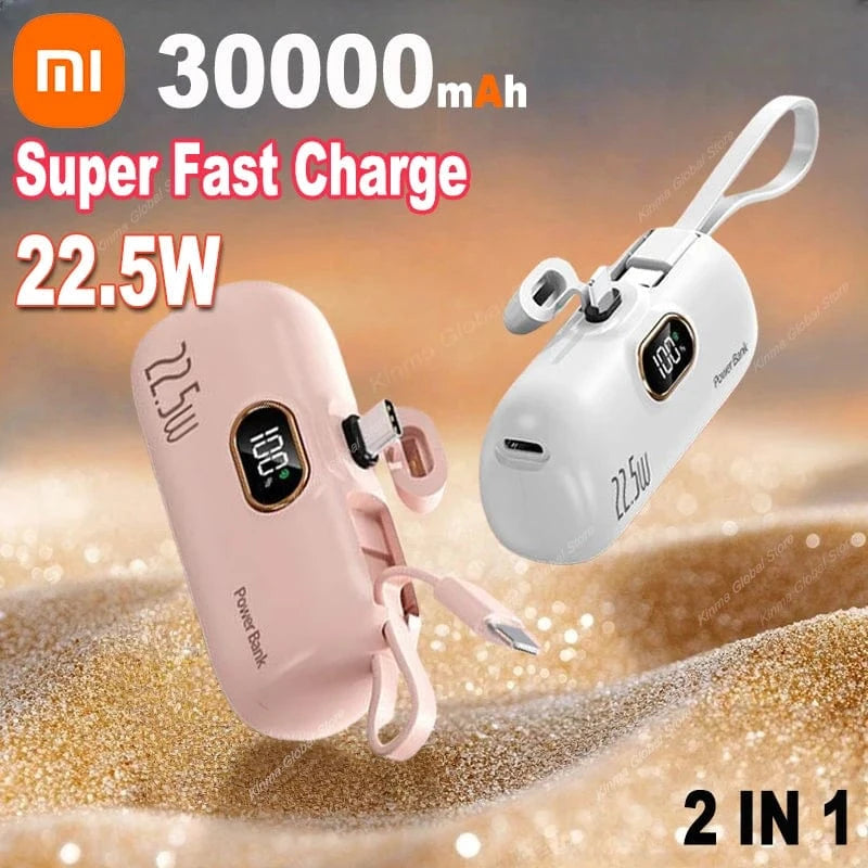 Planet Gates Xiaomi Mini Convenient Mobile Power Bank 30000mah Portable Fast Charging Suitable For iPhone 16  Samsung Xiaomi External Battery