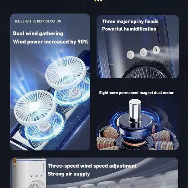 Planet Gates Xiaomi New Spray Air Conditioning Fan Cross-Border Refrigeration Fan Household Portable Cooling Fandesktop Mini Fan With Light